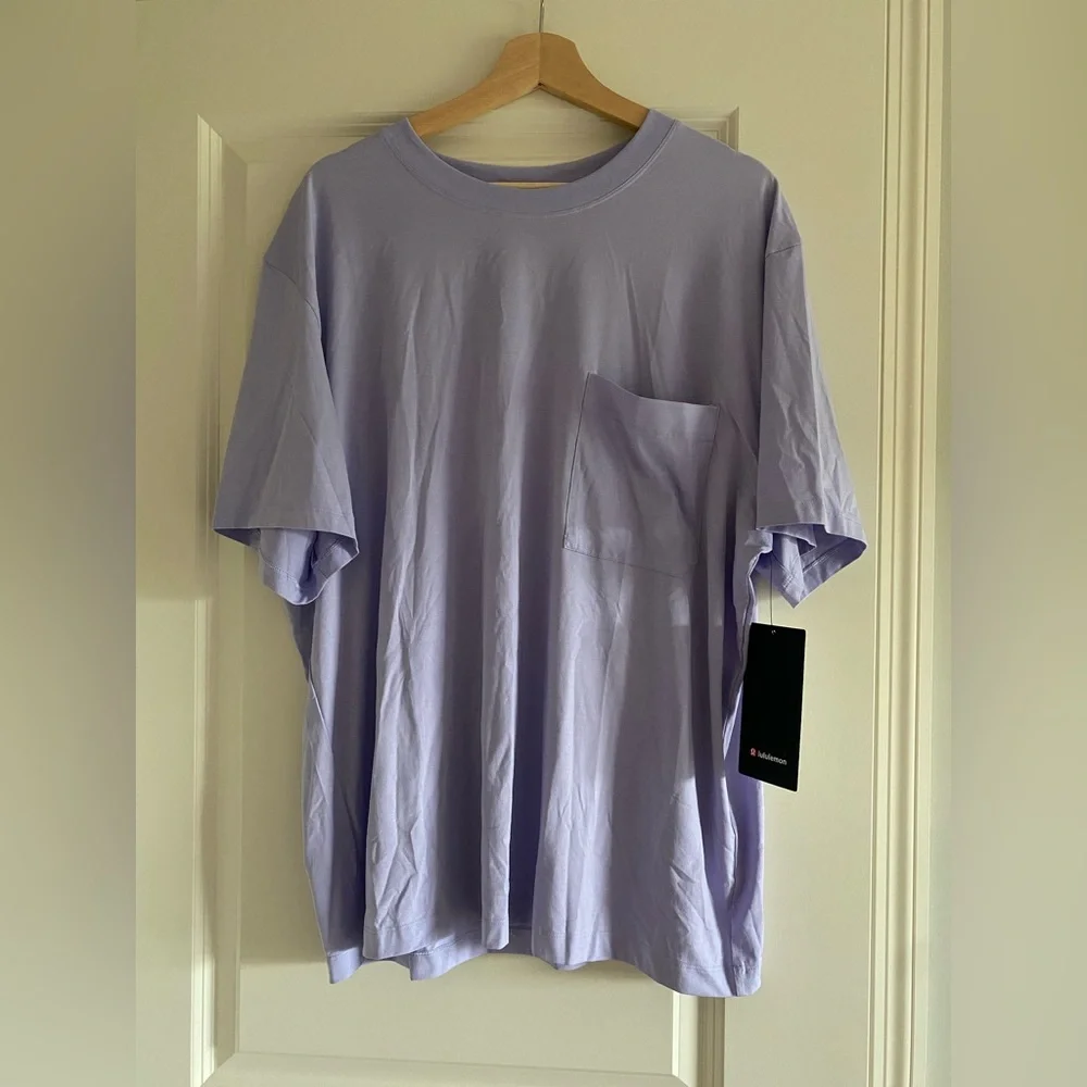 lululemon Fundamental Oversized T-Shirt Pocket Lilac Smoke LISM Size XL New